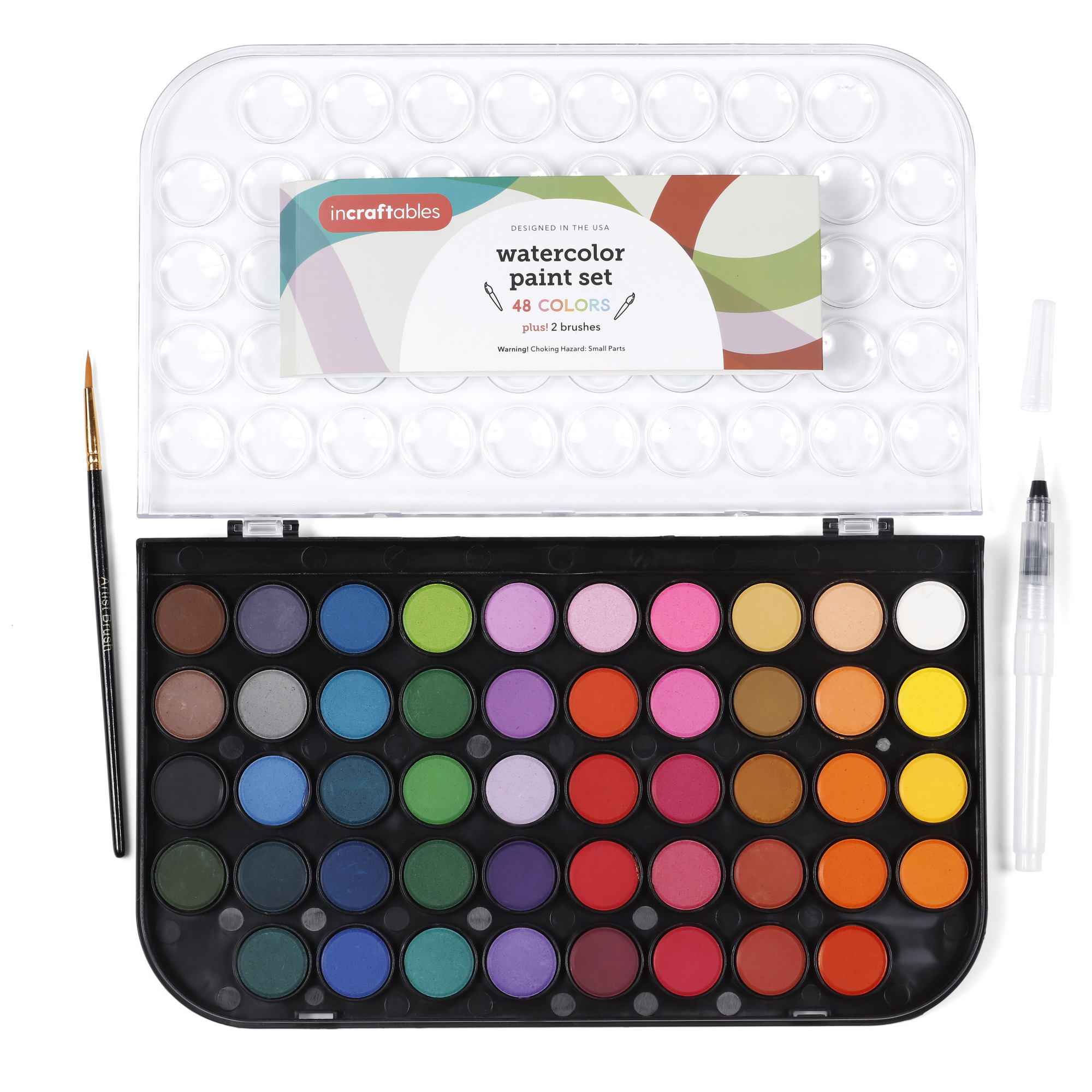 Incraftables Non-Toxic Watercolor Paint set (48 Colors). Water